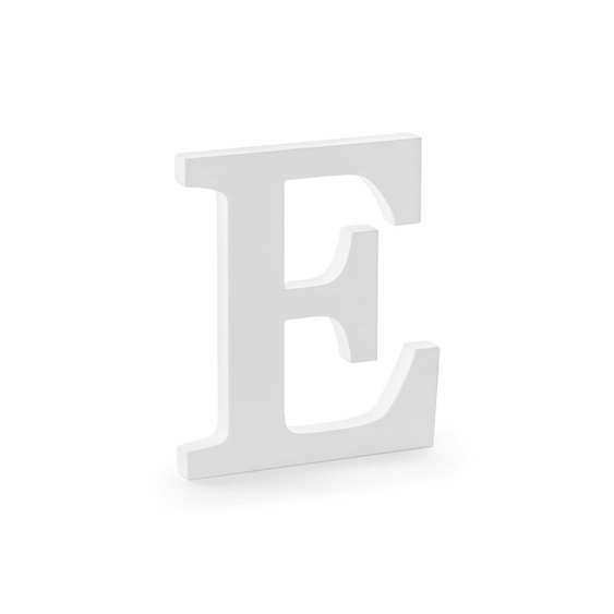 Dřevěné písmeno "E" BÍLÉ, 20 cm - Obr. 1
