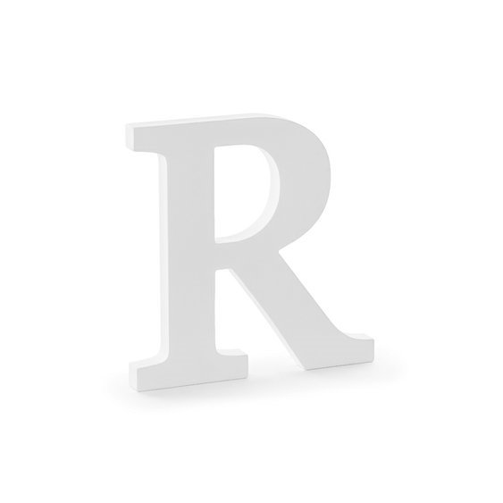 Dřevěné písmeno "R" BÍLÉ, 20 cm - Obr. 1