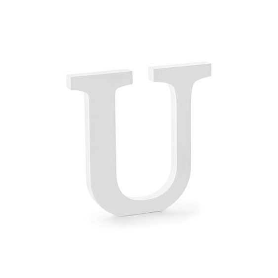 Dřevěné písmeno "U" BÍLÉ, 20 cm - Obr. 1