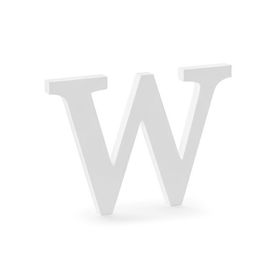 Dřevěné písmeno "W" BÍLÉ, 19 cm - Obr. 1