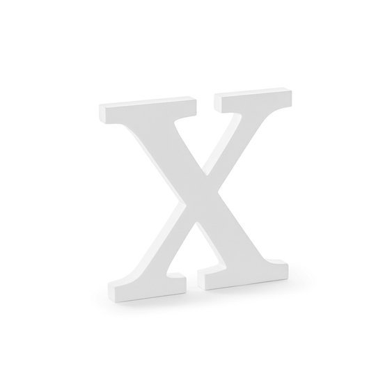 Dřevěné písmeno "X" BÍLÉ, 19 cm - Obr. 1