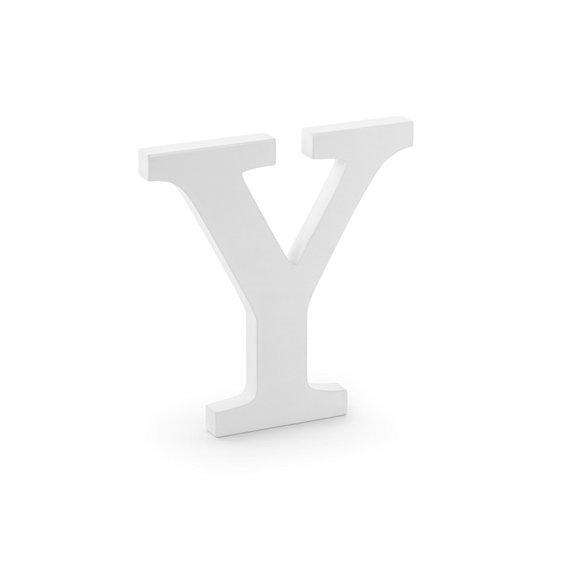 Dřevěné písmeno "Y" BÍLÉ, 20 cm - obr. 1