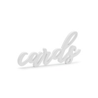 Dřevěný nápis "Cards" BÍLÝ, 20x10cm