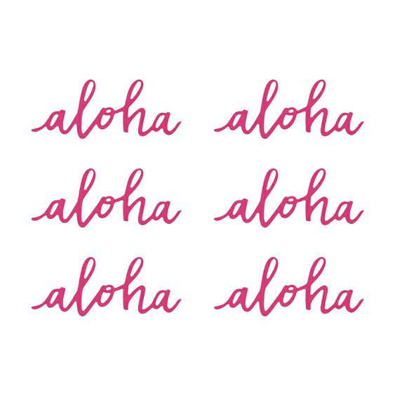Dekorační nápis “ALOHA”, 6 kusů - Obr. 1