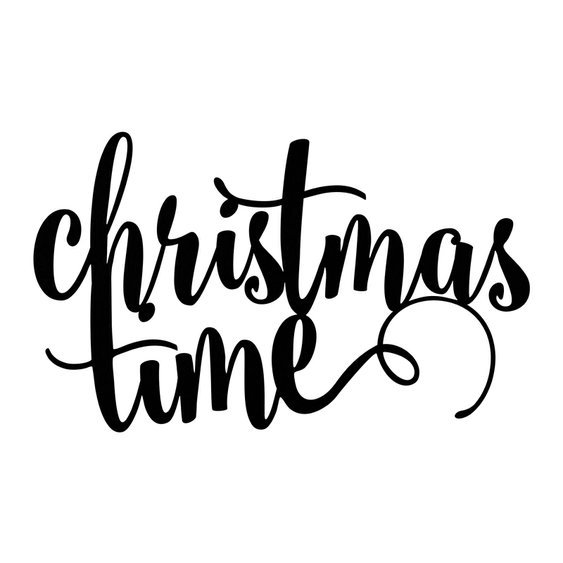 Dekorační nápis "Christmas Time" ČERNÝ, 17 x 10,3 cm - Obr. 1