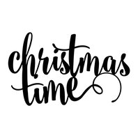 Dekorační nápis "Christmas Time" ČERNÝ, 17 x 10,3 cm