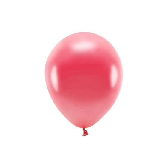 EKO balónek metalický SVĚTLE ČERVENÝ, 26 cm, 100 ks - Obr.1
