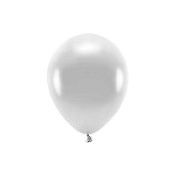 EKO balónek metalický STŘÍBRNÝ, 26 cm, 100 ks - Obr.1