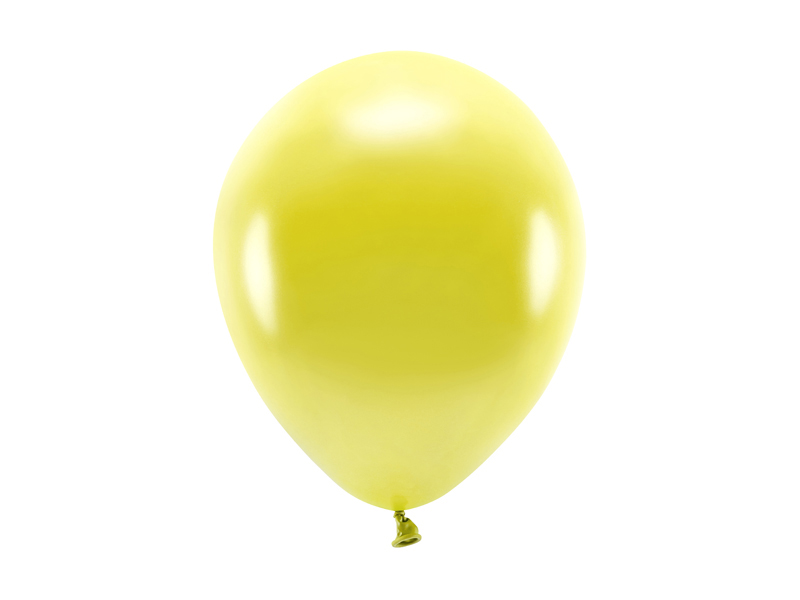 EKO balónek metalický ŽLUTÝ, 26 cm, 100 ks