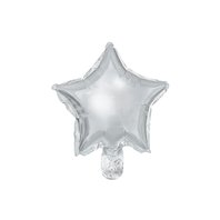 Fóliový balónek “Hvězda” STŘÍBRNÝ, 25 cm, 25 ks