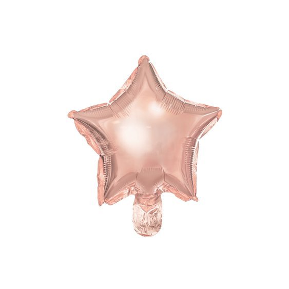 Fóliový balónek “Hvězda” RŮŽOVO-ZLATÝ, 25 cm, 25 ks - Obr.1
