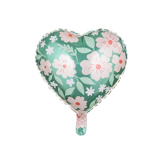 Fóliový balónek “Srdce s květinami”, 45 cm - Obr.1