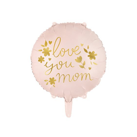 Fóliový balónek “Love You Mom” RŮŽOVÝ, 45 cm - Obr.1
