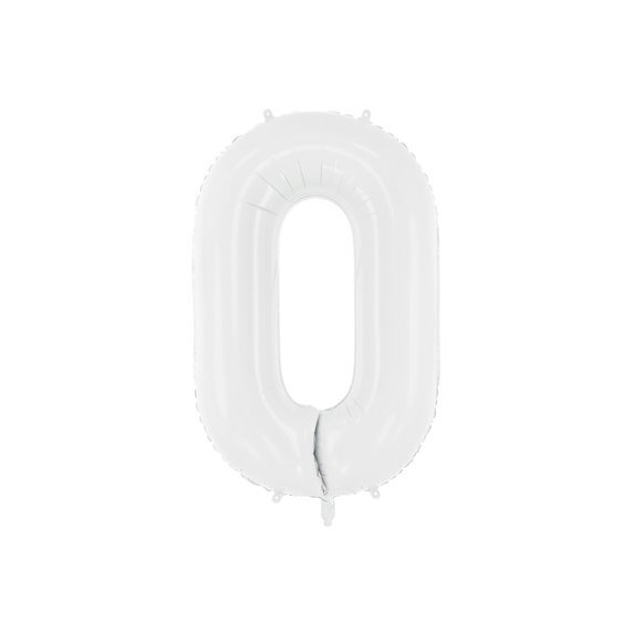 Fóliový balónek číslo “0" BÍLÝ, 86 cm - Obr.1