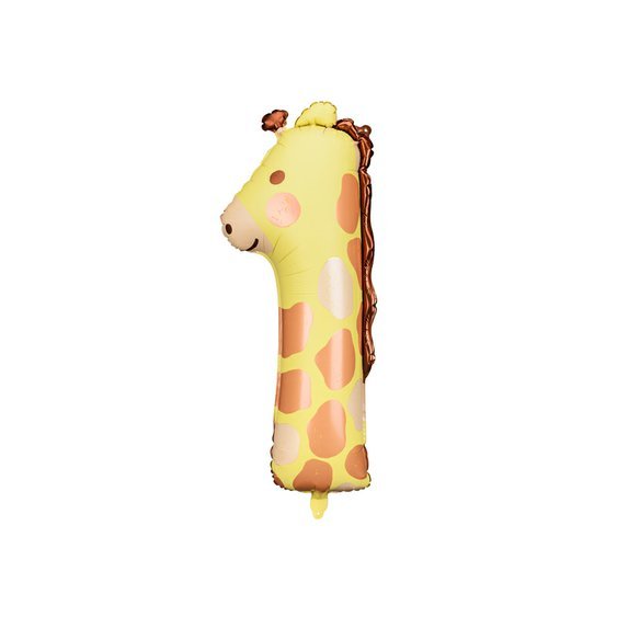 Fóliový balónek číslo 1 “Žirafa”, 90x42 cm - Obr.1
