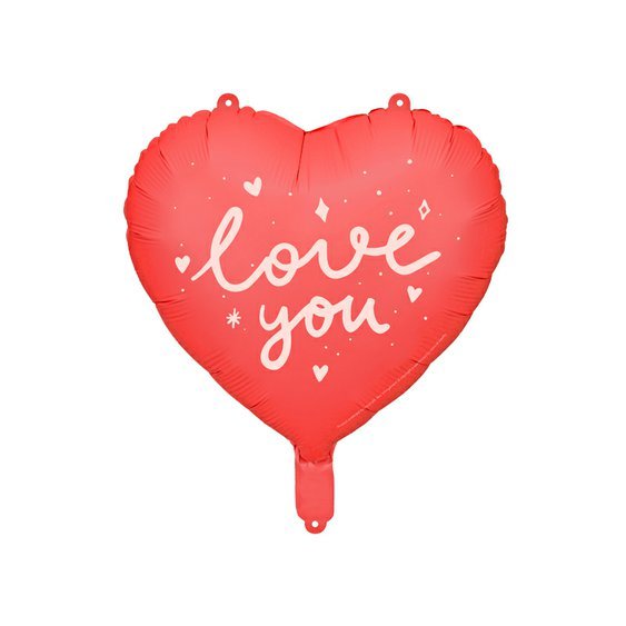 Fóliový balónek srdce “Love You” ČERVENÝ, 45 cm - Obr.1