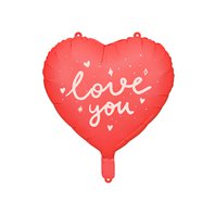 Fóliový balónek srdce “Love You” ČERVENÝ, 45 cm