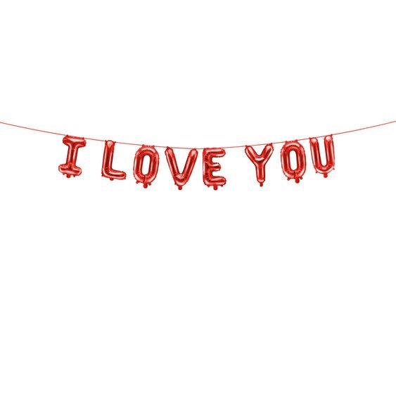 Fóliový balónkový nápis “I LOVE YOU" ČERVENÝ, 260x40 cm - Obr.1