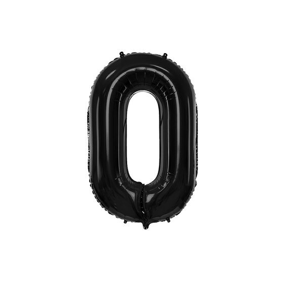 Fóliový balónek číslo "0" ČERNÝ, 86 cm - Obr. 1