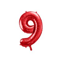 Fóliový balónek číslo “9" ČERVENÝ, 86 cm