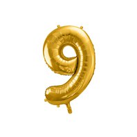 Fóliový balónek číslo "9" ZLATÝ, 86 cm