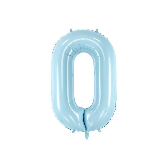 Fóliový balónek číslo "0" SVĚTLE MODRÝ, 86 cm - Obr. 1