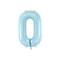 Fóliový balónek číslo "0" SVĚTLE MODRÝ, 86 cm