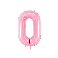 Fóliový balónek číslo "0" SVĚTLE RŮŽOVÝ, 86 cm