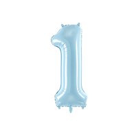 Fóliový balónek číslo "1" SVĚTLE MODRÝ, 86 cm