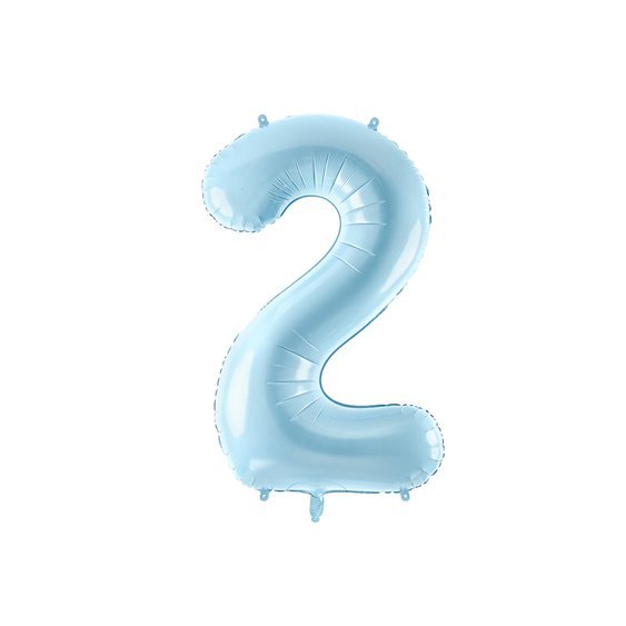 Fóliový balónek číslo "2" SVĚTLE MODRÝ, 86 cm - Obr. 1