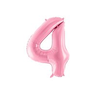 Fóliový balónek číslo "4" SVĚTLE RŮŽOVÝ, 86 cm
