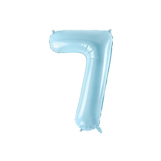 Fóliový balónek číslo "7" SVĚTLE MODRÝ, 86 cm - Obr. 1