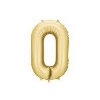 Fóliový balónek číslo “0" SATÉNOVĚ ZLATÝ, 86 cm