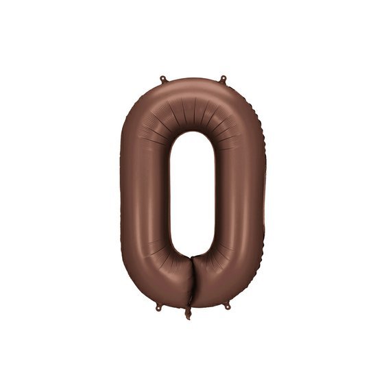 Fóliový balónek číslo “0" HNĚDÝ, 86 cm - Obr.1