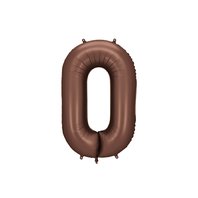 Fóliový balónek číslo “0" HNĚDÝ, 86 cm
