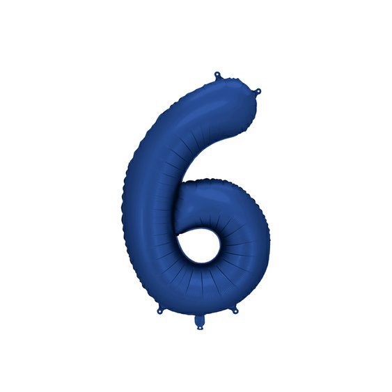 Fóliový balónek číslo “6" MODRÝ, 86 cm - Obr.1