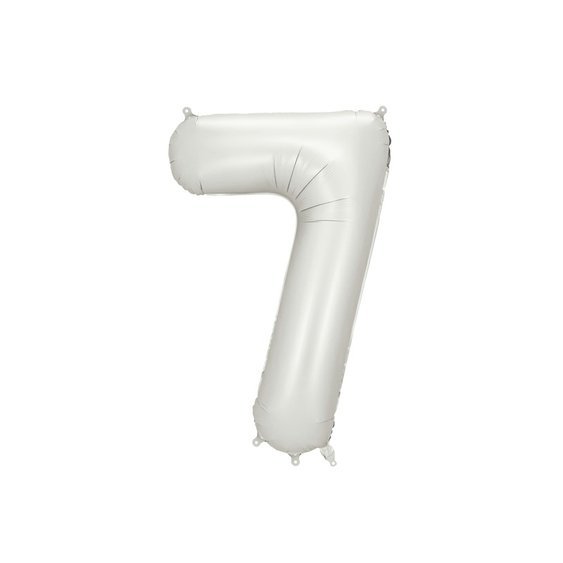 Fóliový balónek číslo “7” SATÉNOVĚ STŘÍBRNÝ, 86 cm - Obr.1