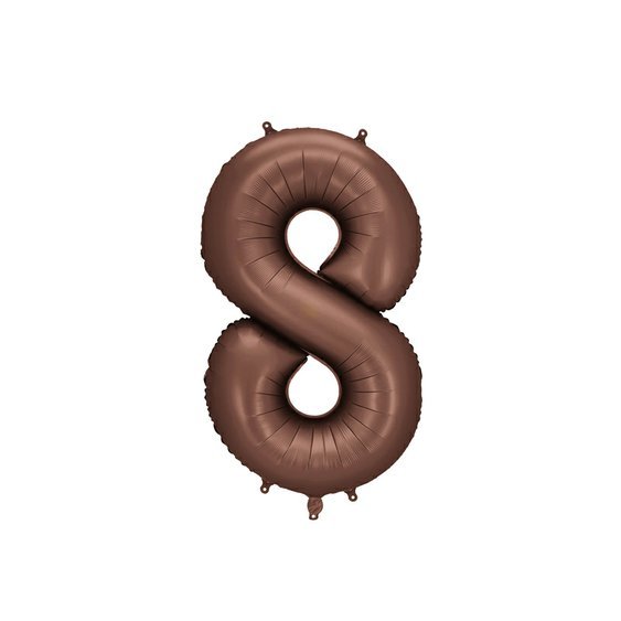Fóliový balónek číslo “8” HNĚDÝ, 86 cm - Obr.1