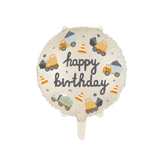 Fóliový narozeninový balónek “Stavební vozidla”, 45 cm - Obr.1