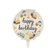 Fóliový narozeninový balónek “Stavební vozidla”, 45 cm