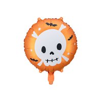 Fóliový balónek “HALLOWEEN - lebka“ ORANŽOVÝ, 45 cm