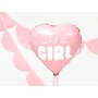 Fóliový balónek srdce "It's a girl" RŮŽOVÝ, 45 cm - Obr. 4