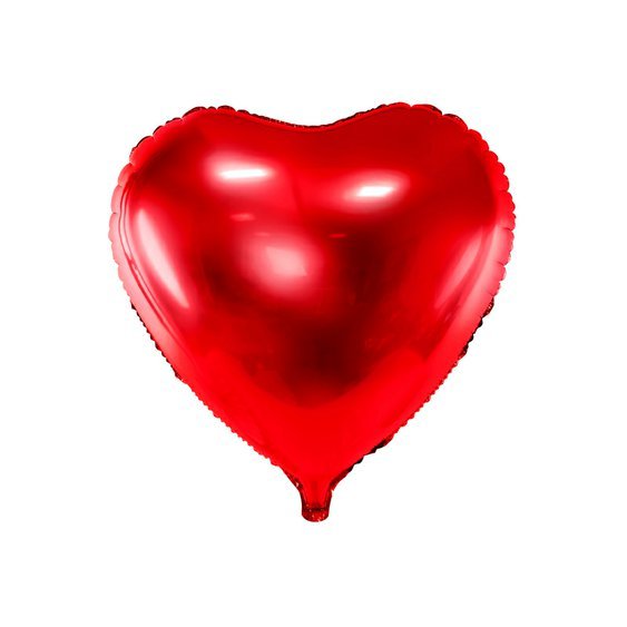 Fóliový metalický balónek "Srdce" ČERVENÝ, 61 cm - Obr. 1