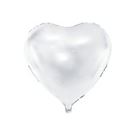 Fóliový metalický balónek "Srdce" BÍLÝ, 61 cm