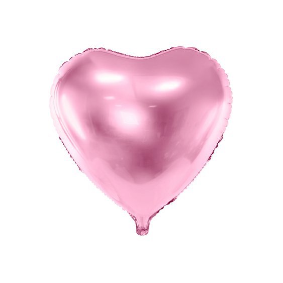 Fóliový metalický balónek "Srdce" SVĚTLE RŮŽOVÝ, 61 cm - Obr. 1