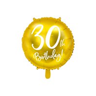 Fóliový balónek "30. narozeniny" ZLATÝ, 45 cm