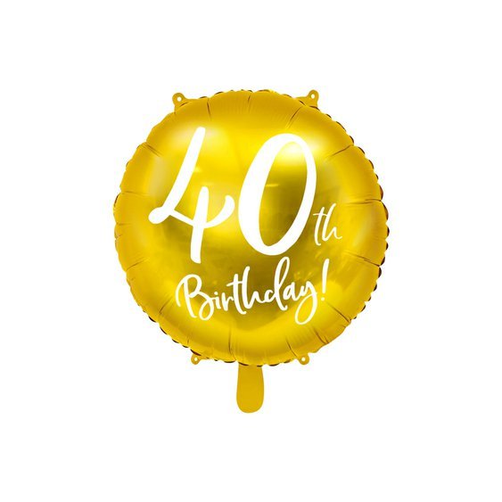 Fóliový balónek "40. narozeniny" ZLATÝ, 45 cm - Obr. 1
