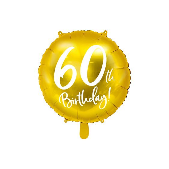 Fóliový balónek "60. narozeniny" ZLATÝ, 45 cm - Obr. 1