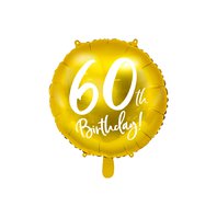 Fóliový balónek "60. narozeniny" ZLATÝ, 45 cm
