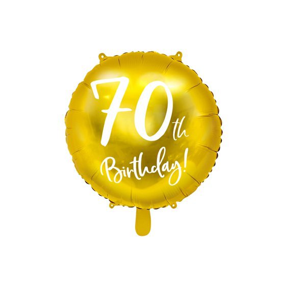 Fóliový balónek "70. narozeniny" ZLATÝ, 45 cm - Obr. 1